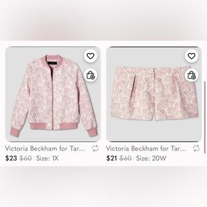 Victoria Beckham Light Pink Paisley Jacket and Shorts